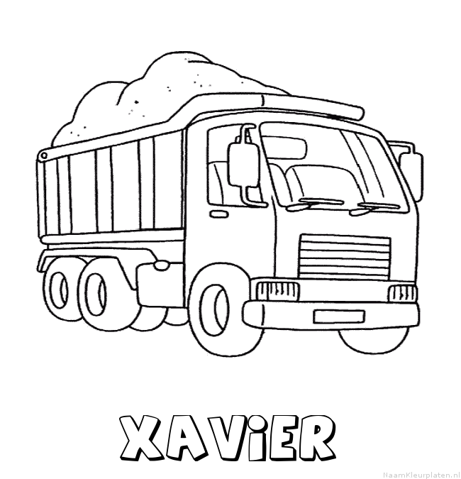 Xavier vrachtwagen kleurplaat