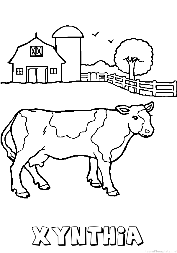 Xynthia koe kleurplaat
