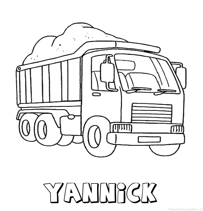 Yannick vrachtwagen kleurplaat