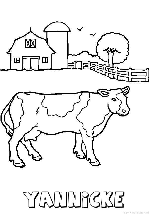 Yannicke koe kleurplaat
