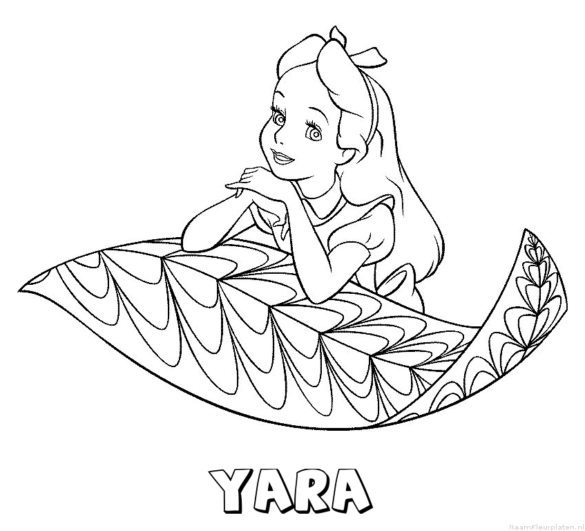 Yara alice in wonderland kleurplaat