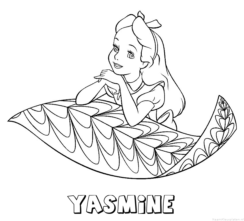 Yasmine alice in wonderland kleurplaat