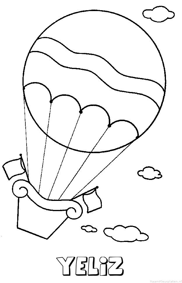 Yeliz luchtballon kleurplaat