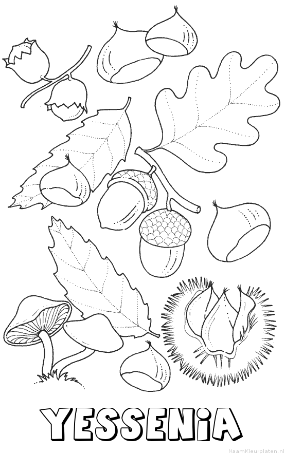 Yessenia herfst kleurplaat