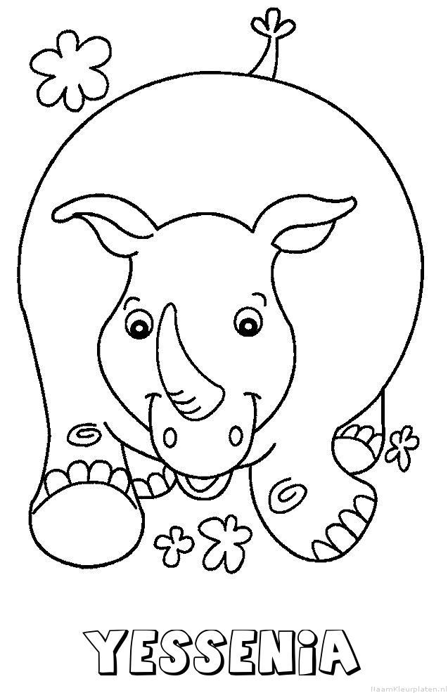 Yessenia neushoorn kleurplaat