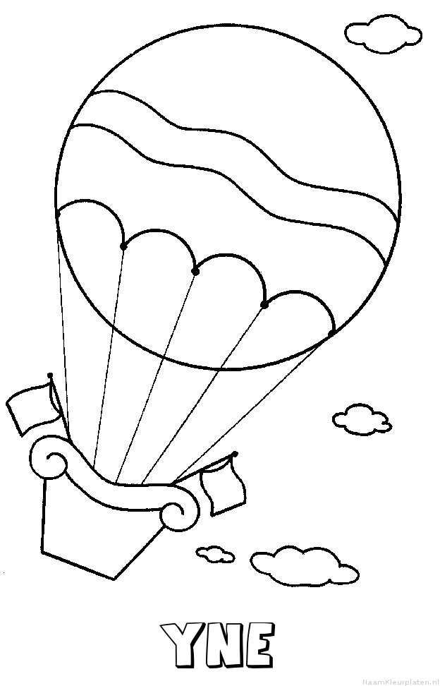 Yne luchtballon kleurplaat