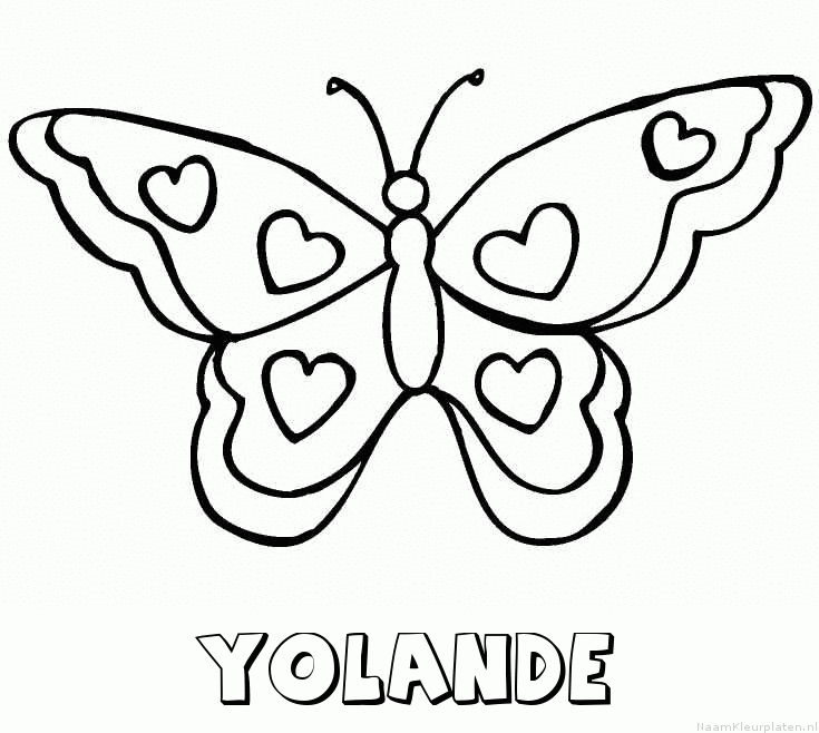 Yolande vlinder hartjes kleurplaat