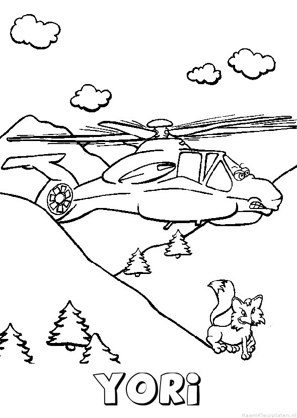 Yori helikopter kleurplaat