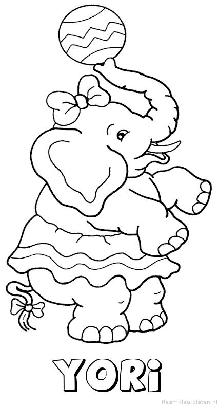 Yori olifant kleurplaat