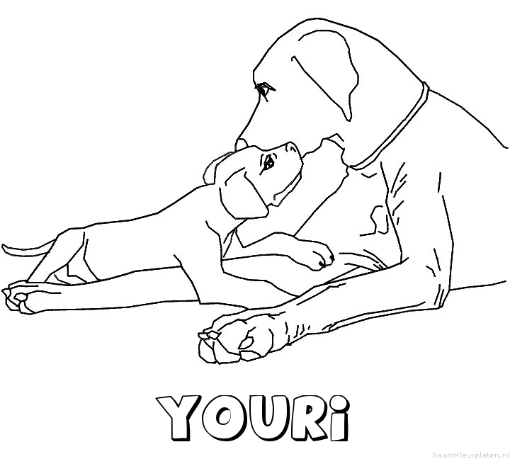 Youri hond puppy kleurplaat