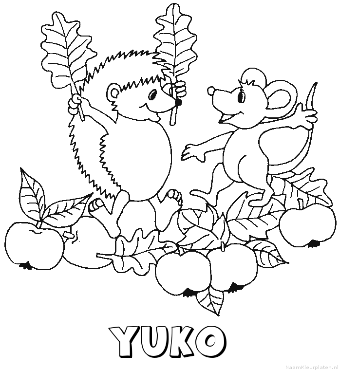 Yuko egel kleurplaat