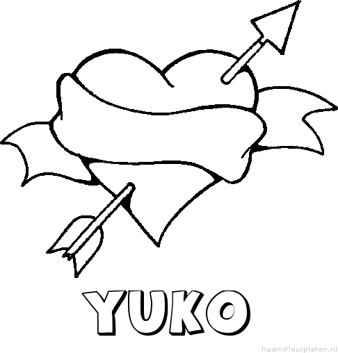 Yuko liefde kleurplaat