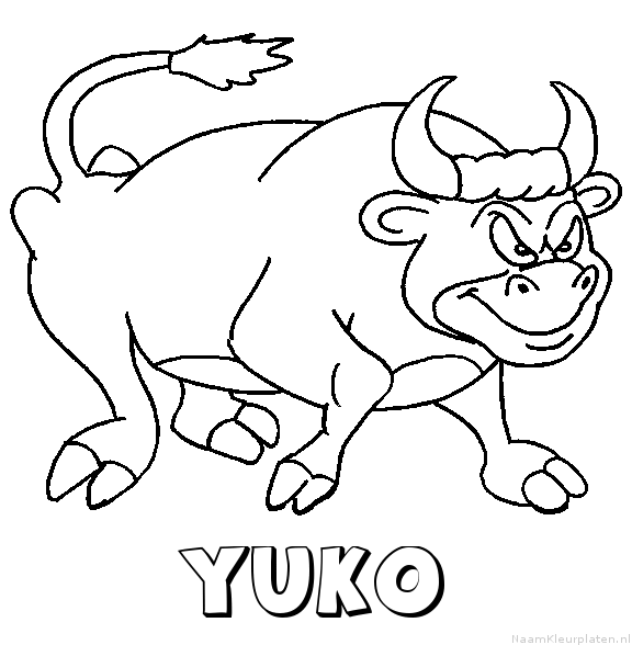 Yuko stier kleurplaat