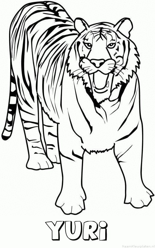Yuri tijger 2 kleurplaat