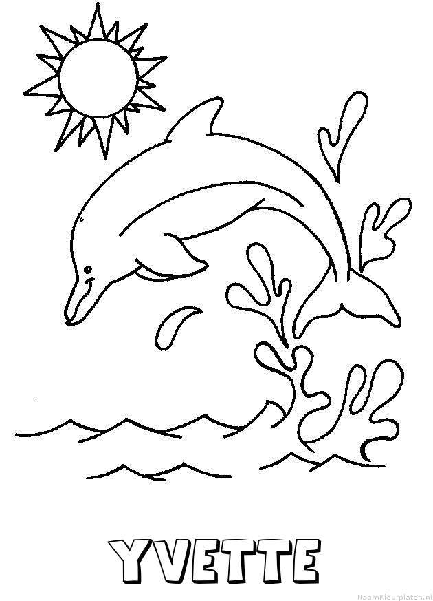 Yvette dolfijn kleurplaat