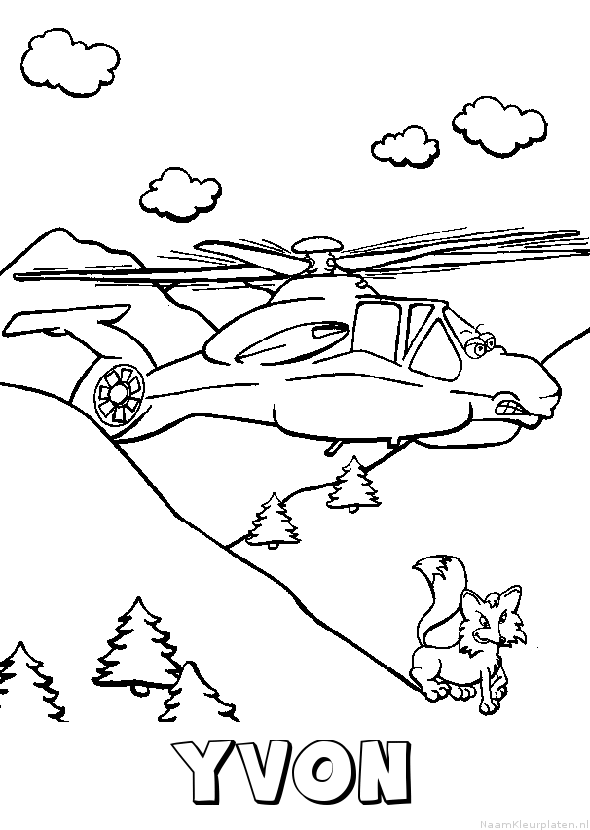 Yvon helikopter kleurplaat