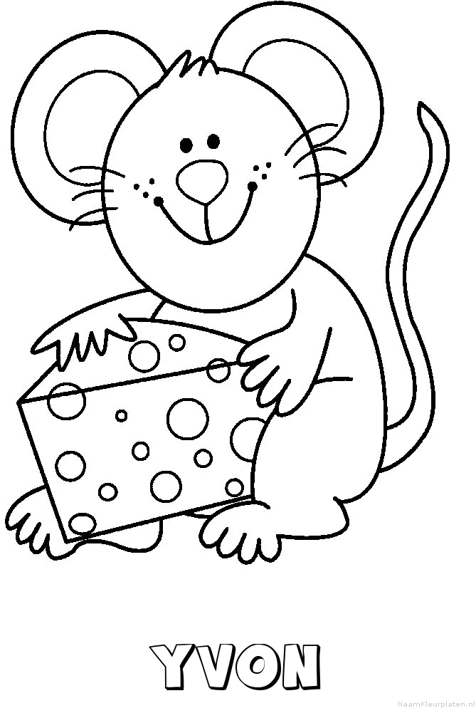 Yvon muis kaas kleurplaat