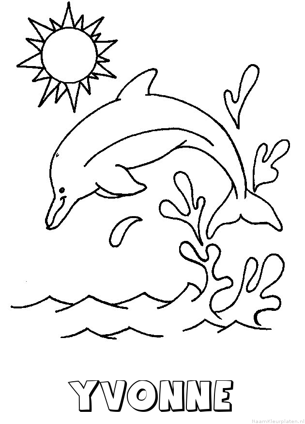 Yvonne dolfijn kleurplaat