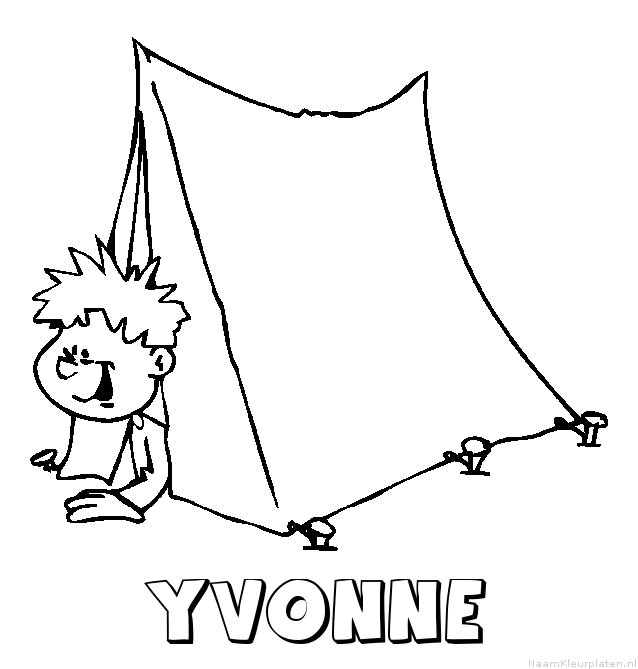 Yvonne kamperen kleurplaat
