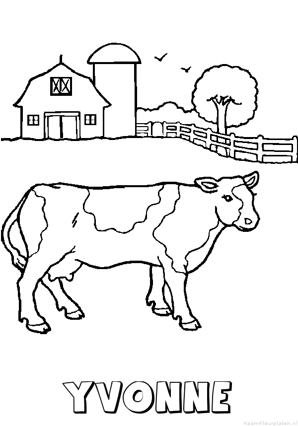Yvonne koe kleurplaat
