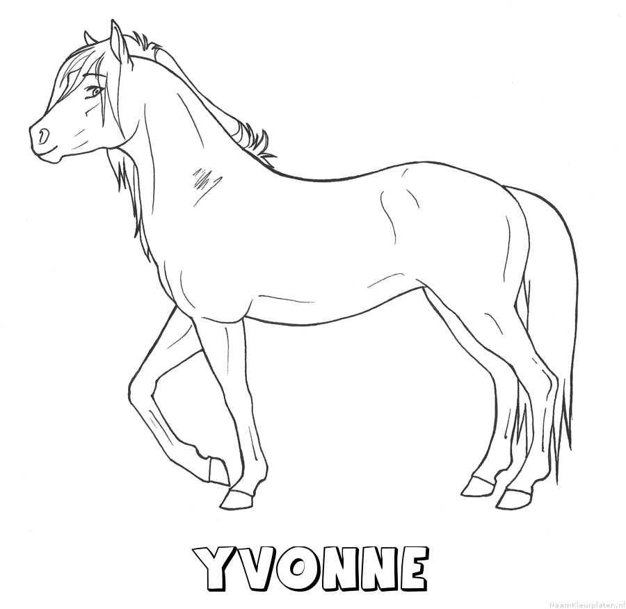 Yvonne paard kleurplaat