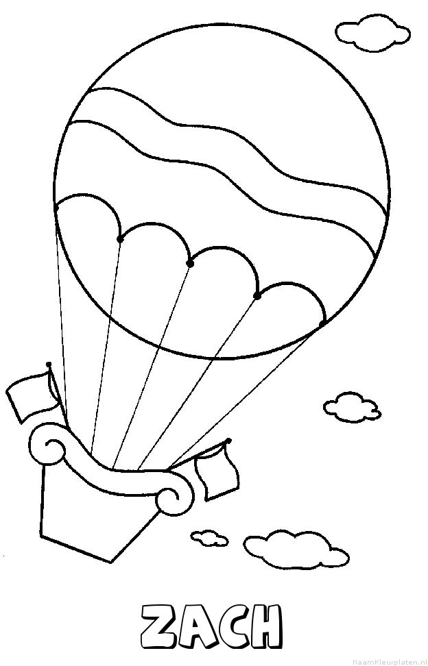 Zach luchtballon kleurplaat