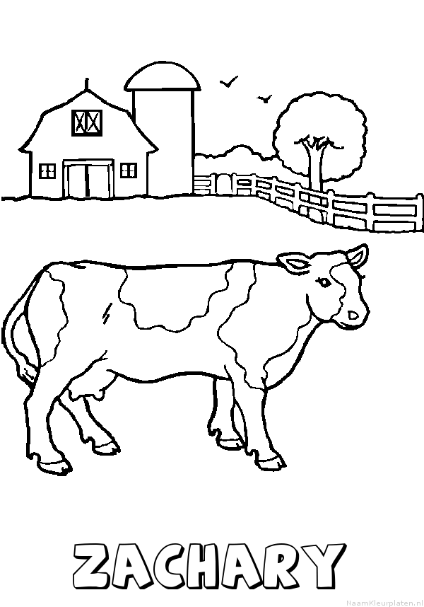 Zachary koe kleurplaat