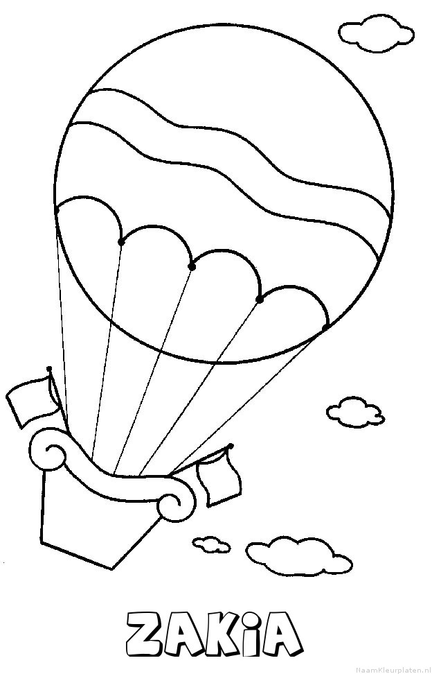 Zakia luchtballon kleurplaat