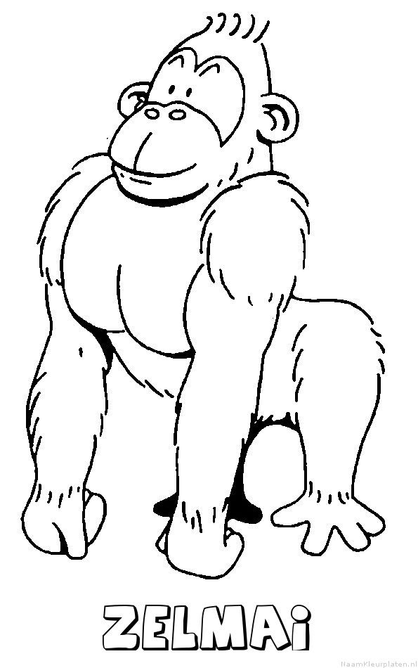 Zelmai aap gorilla kleurplaat