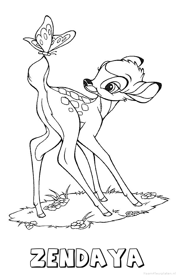 Zendaya bambi kleurplaat