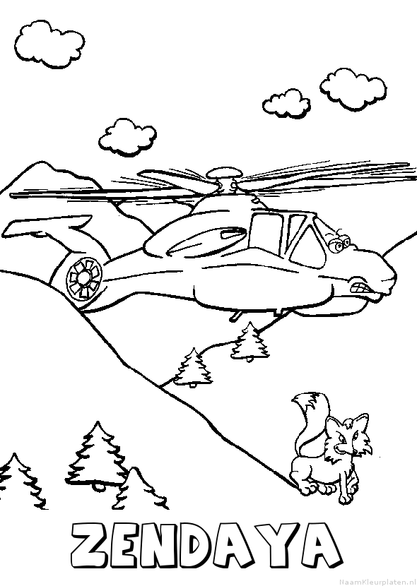 Zendaya helikopter kleurplaat