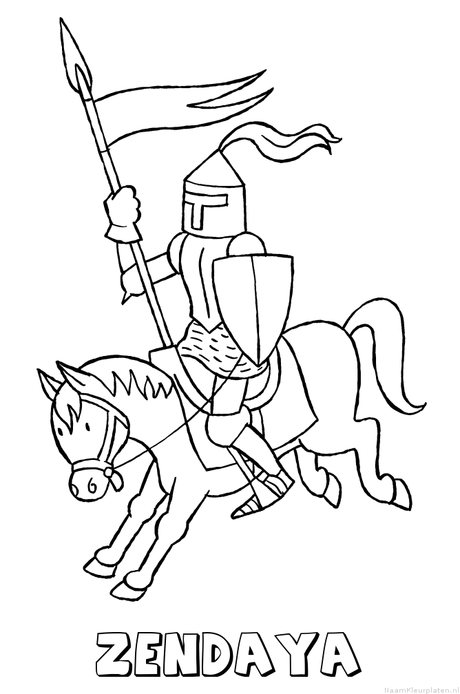 Zendaya ridder kleurplaat