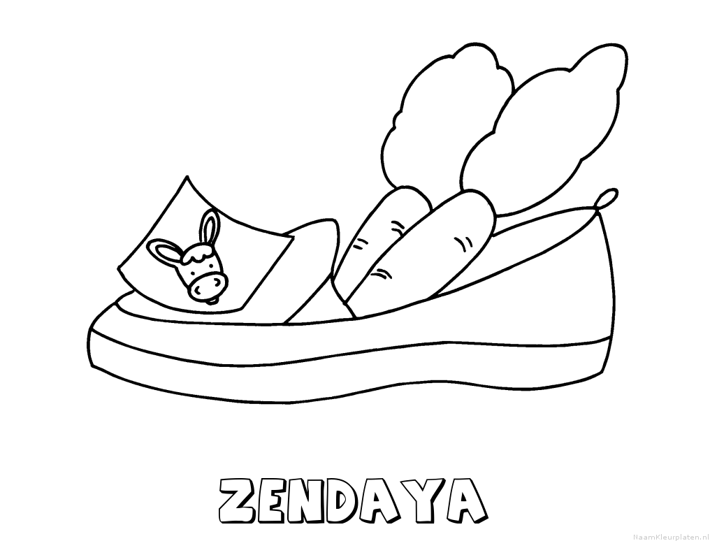 Zendaya schoen zetten kleurplaat