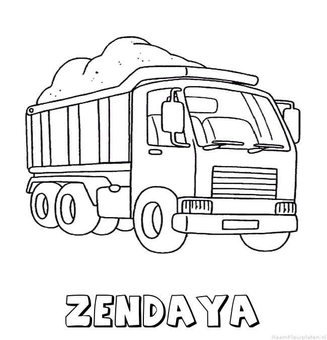 Zendaya vrachtwagen kleurplaat