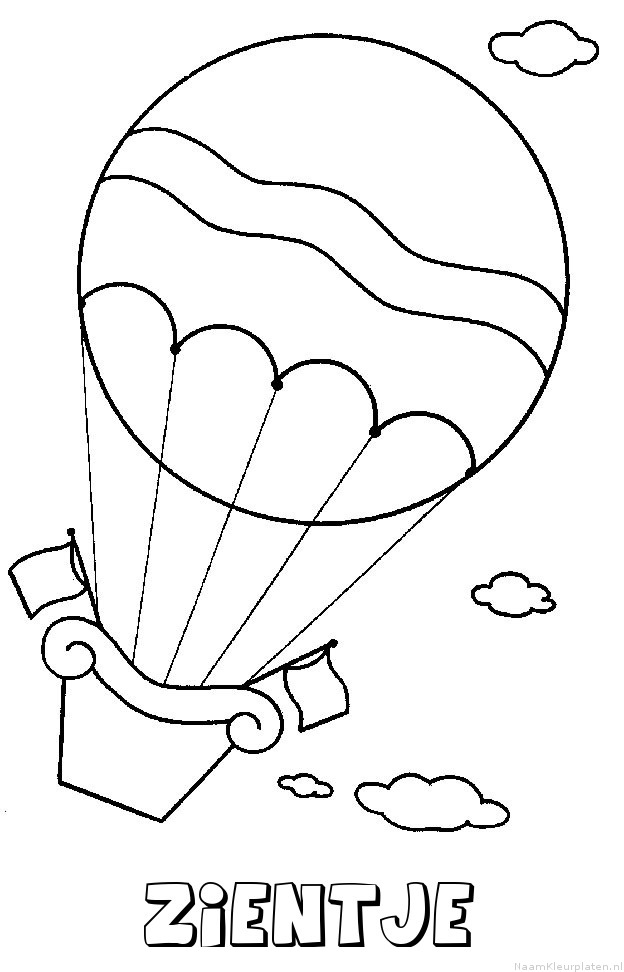 Zientje luchtballon kleurplaat