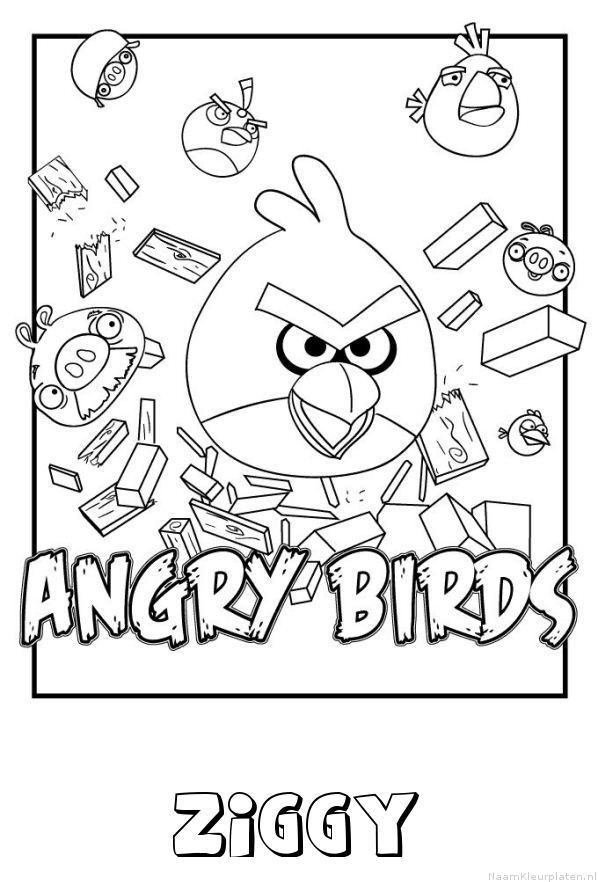 Ziggy angry birds kleurplaat