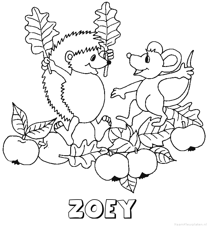 Zoey egel kleurplaat