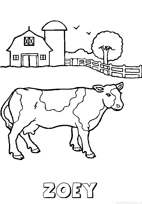 Zoey koe kleurplaat