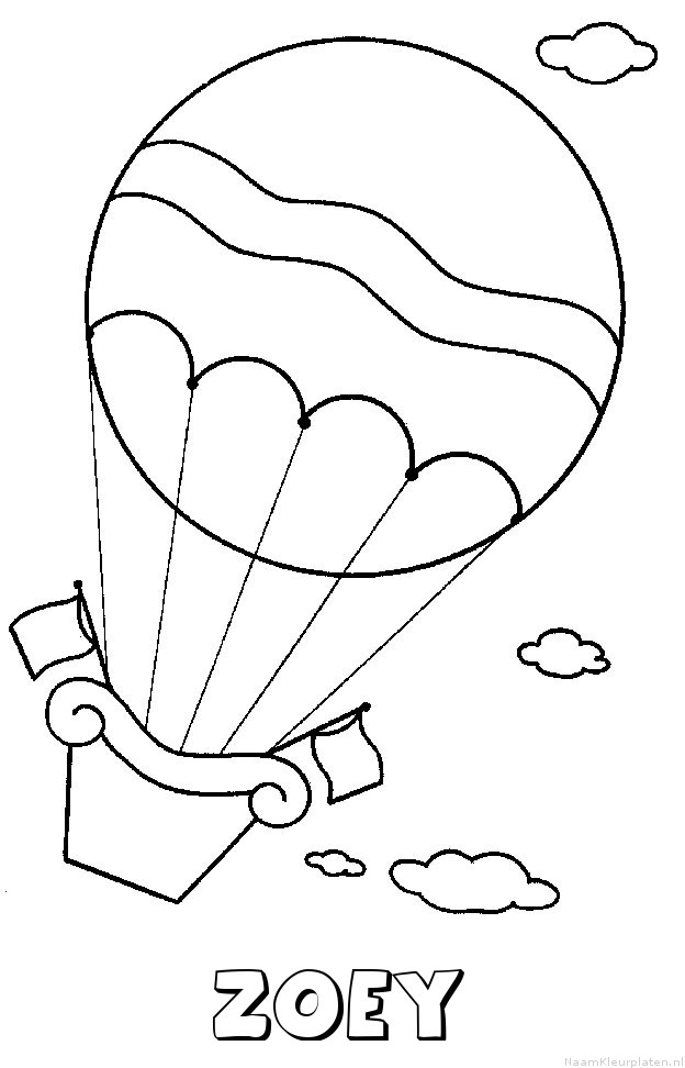 Zoey luchtballon kleurplaat