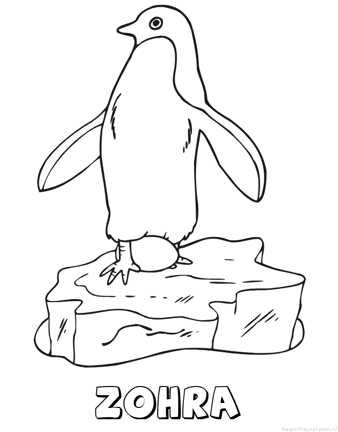 Zohra pinguin kleurplaat